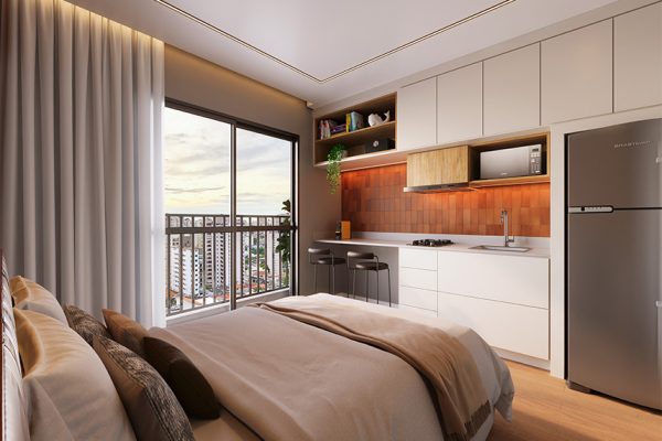 Perspectiva do Studio | 17,81m² | Final 6